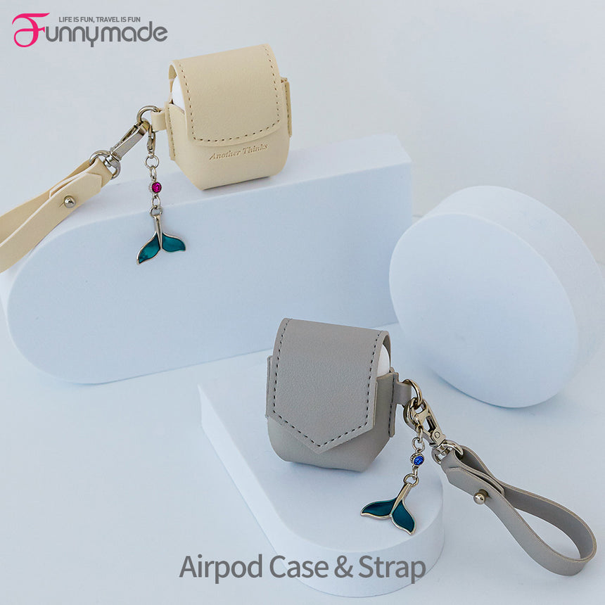 【5月24日発送予定】Funnymade Airpod Case & Strap airpods ケース  紛失防止 落下防止 エアーポッド ストラップ 9色 かわいい 韓国製