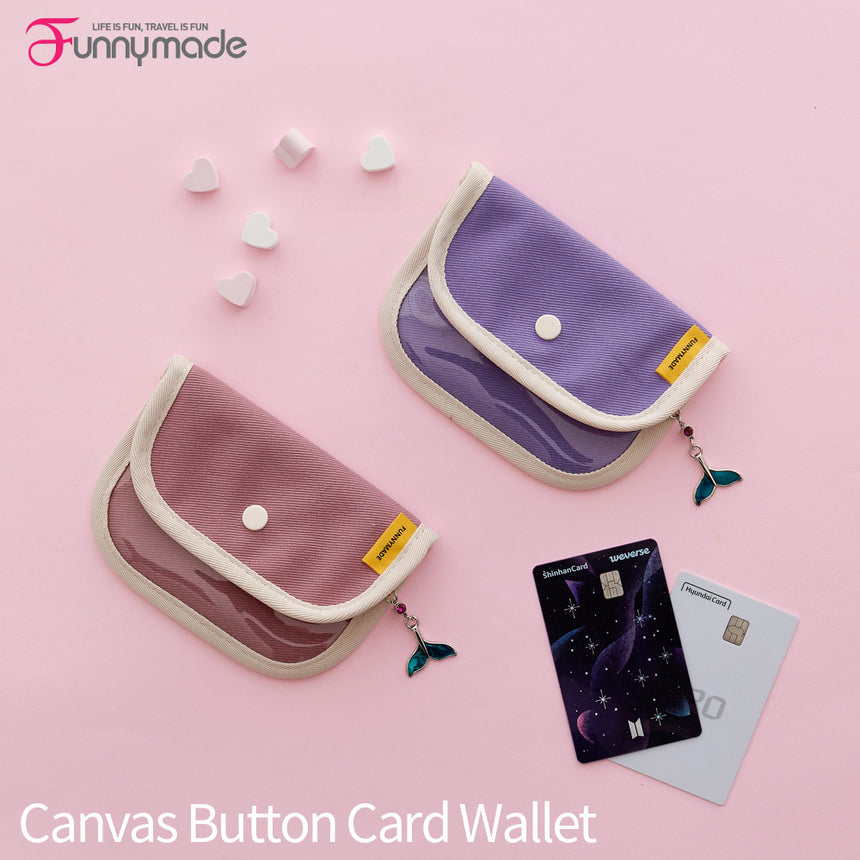 11月10日発送予定】カードケース Funnymade Canvas Button Card Wallet